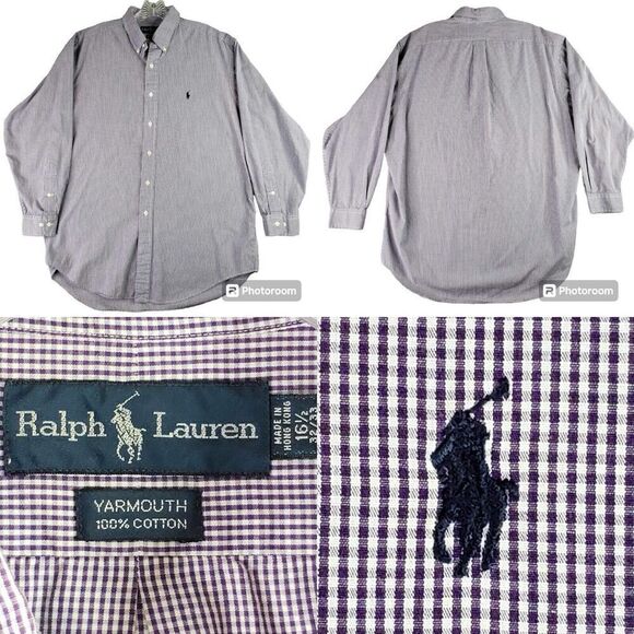 Polo Ralph Lauren Shirt Oxford Mens Size XXL Button Down LS Plaid Yarmouth - Picture 1 of 11
